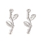 Rack Plating Alloy Pendants, Leaf, Platinum, 22.5x11x2.5mm, Hole: 1.5mm