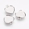 Tarnish Resistant 304 Stainless Steel Pendant Cabochon Settings, Plain Edge Bezel Cups, Heart, Stainless Steel Color, Tray: 10x10mm, 13x11x1mm, Hole: 1.6mm