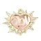 Alloy Pendants, Heart Charms, with Resin, Lead Free & Cadmium Free & Nickel Free, Rack Plating, Pink, 20.5x25.5x7mm, Hole: 1.6mm