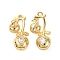 Brass Micro Pave Cubic Zirconia Pendants, Cherry Charms, Rack Plating, Long-Lasting Plated, Cadmium Free & Lead Free, Clear, 22x13.5x9.5mm, Hole: 1.4mm