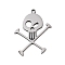 Halloween 201 Stainless Steel Pendants, Anti-Tarnish, Skull, 20x15x1mm, Hole: 1.2mm