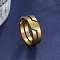 304 Stainless Steel Finger Rings, Slit Steel Rings, Golden, US Size 9(18.9mm)