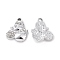 Alloy Crystal Rhinestone Pendants, Duck Charms, Platinum, 15.5x13x3mm, Hole: 1.5mm