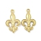 Ion Plating(IP) 304 Stainless Steel Pendants, Fleur De Lis Charm, Real 18K Gold Plated, 22x13x2mm, Hole: 1.5mm