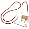 2Pcs 2 Style PU Leather Bag Handles, with Alloy Snap Clasp, Coconut Brown, 357~1300mm, 1pc/style