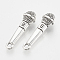 Tibetan Style Alloy Pendants, Cadmium Free & Lead Free,, Microphone, Antique Silver, 25x8x6.5mm, Hole: 2mm, about 470pcs/1000g