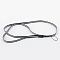 Rubber Lanyard Straps, with Plastic Findings, Black, 15.3 inch
