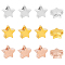 12Pcs 3 Colors 925 Sterling Silver Beads, Star, Nickel Free, with S925 Stamp, Mixed Color, 4x4.2x2.2mm, Hole: 0.8mm, 4pcs/color