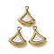 304 Stainless Steel Resin Pendants, Ion Plating(IP), Golden, Fan, 14.5x12.5x3.5mm, Hole: 1.8mm