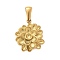304 Stainless Steel Pendants, Flower Charm, Real 18K Gold Plated, 20.5x17.5x4mm, Hole: 2.5x7mm