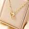 Elegant Brass Pave Clear Cubic Zirconia Heart Pendant Necklaces for Girls, Golden, 15.75 inch(40cm)