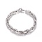 Tarnish Resistant 304 Stainless Steel Rope Chain Bracelets, with Lobster Claw Clasps, Stainless Steel Color, 8-1/4 inch(21cm)