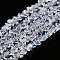 Imitation Jade Glass Beads Strands, Triangle, Faceted, Clear, 3~3.5x4~4.5x4~4.5mm, Hole: 0.8mm, about 121~131pcs/strand, 14.37~15.35 inch(36.5~39cm)