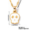 Cute Halloween 304 Stainless Steel Skull Pendant Necklaces for Unisex, White, 15.75 inch(40cm)