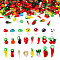 Handmade Lampwork Beads and Pendants, Fruit & Vegetables, Mixed Color, 200pcs/box