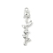 Brass Micro Pave Cubic Zirconia Pendants, Cadmium Free & Nickel Free & Lead Free, Flower, Platinum, 27x7x3mm, Hole: 1.4mm