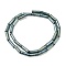 Electroplated Natural Lava Rock Beads Strands, Column, Green Plated, 13x4mm, Hole: 1mm, about 31pcs/strand, 15.35''~15.75''(39cm)