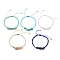 5Pcs 5 Style Natural & Synthetic Mixed Gemstone Chips & Glass Braided Bead Bracelets Sets, Nylon Adjustable Bracelets, Inner Diameter: 2-1/4~3-3/8 inch(5.6~8.5cm), 1Pc/style