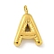 Ion Plating(IP) 304 Stainless Steel Pendants, Letter Charm, Golden, Letter A, 16.5x11x3mm, Hole: 2mm