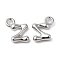 Brass Charms, Real Platinum Plated, Letter Z, 11x10x3mm, hole: 2mm
