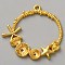 Rack Plating Ocean Theme Alloy Pendants, Golden, Ring Charms, Shell Shape, 39x39x4mm, Hole: 2.5mm