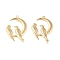 Brass Pendants, Cadmium Free & Nickel Free & Lead Free, Moon with Bird, Real 18K Gold Plated, 28x19x2mm, Hole: 1.2mm