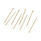 304 Stainless Steel Flat Head Pins, Real 18K Gold Plated, 25x0.6mm, 22 Gauge, Head: 1.4mm