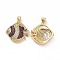 Brass Micro Pave Clear Cubic Zirconia Pendants, Cadmium Free & Lead Free, Fish, Cerise, 25x23x4mm, Hole: 3.5x5mm