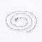 Non-Tarnish 304 Stainless Steel Curb Chain Necklaces, Twisted Chains, with Beads & Lobster Claw Clasps, Stainless Steel Color, 17.7 inch(45cm), 1.4~2x2mm