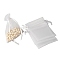 100Pcs Rectangle Organza DIY Craft Drawstring Bags, for Valentine Birthday Wedding Party Candy Wrapping, White, 15x10cm