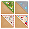 4Pcs 4 Style Felt Embroidery Bookmarks, Corner Page Marker, with Kraft Paper, Season Theme, Square, Letter L, 96x96x3mm, 1pc/style