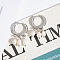 Fashionable Stainless Steel Rice Chandelier Earrings, with Imitation Pearl, Platinum, 12.1x3.1mm