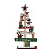Christmas Theme Wood Display Decorations, for Home Office Tabletop, Christmas Tree, Santa Claus, 112x39.5x215mm