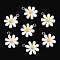 Opaque Resin Pendants, Daisy Flower Charms, White, 21x17x5.5mm, Hole: 2mm