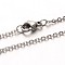 Non-Tarnish 304 Stainless Steel Cable Chain Necklaces, with Lobster Claw Clasps, Stainless Steel Color, 19.70 inch(50cm).