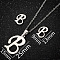 201 Stainless Steel Pendant Necklaces & Stud Earrings Sets, Letter B, 400mm