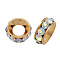 Brass Rhinestone Spacer Beads, Grade A, Rondelle, Rose Gold, Crystal AB, 10x4mm, Hole: 4.2mm