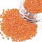 12/0 Grade A Round Glass Seed Beads, Transparent Colours Rainbow, Dark Orange, 12/0, 2x1.5mm, Hole: 0.9mm, about 30000pcs/bag