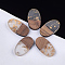 Resin & Walnut Wood Pendants, with Gold Foil, Oval, Gold, 27.5x15x3.5~4.5mm, Hole: 1.8mm