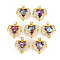 Rack Plating Brass Micro Pave Clear Cubic Zirconia Pendants, with Faceted Glass, Long-Lasting Plated, Cadmium Free & Lead Free, Heart, Golden, 17x16.5x7mm, Hole: 3x4mm