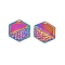 Ion Plating(IP) 304 Stainless Steel Pendants, Hexagon Charm, Rainbow Color, 26x23x1.5mm, Hole: 1.6mm