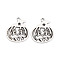 Halloween Tibetan Style Alloy Pendant Enamel Settings, Cadmium Free & Lead Free, Pumpkin, Antique Silver, 23x20x1mm, Hole: 2mm