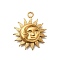 304 Stainless Steel Pendants, Golden, Sun, 29.5x25x3mm, Hole: 2.2mm