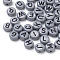 Acrylic Beads, Horizontal Hole, Mixed Letter, Flat Round, Black, 7x4mm, Hole: 1mm, about 3700pcs/500g