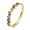 Brass Pave Glass Hinged Bangles for Women, Real 18K Gold Plated, Colorful, Inner Diameter: 2-3/8 inch(5.9cm)