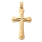 Ion Plating(IP) 304 Stainless Steel Pendants, with 201 Stainless Steel Pendant Bails and Rhinestone,  Cross, Golden, 50x29.5x3.5mm, Hole: 9x5mm