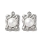 304 Stainless Steel Pendants, with ABS Plastic Pearl, Rectangle Charm, Stainless Steel Color, 19x13.5x6.5mm, Hole: 1.4mm