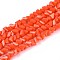 Opaque Glass Beads Strands, Triangle, Faceted, Tomato, 3~3.5x4~4.5x4~4.5mm, Hole: 0.8mm, about 121~131pcs/strand, 14.37~15.35 inch(36.5~39cm)