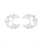 Non-Tarnish 201 Stainless Steel Pendants, Laser Cut Pendants, Moon with Flower, Stainless Steel Color, 38x35x1mm, Hole: 1.5mm