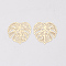 Brass Pendants, Tropical Leaf Charms, Cadmium Free & Nickel Free & Lead Free, Etched Metal Embellishments, Long-Lasting Plated, Monstera Leaf, Light Gold, 26x26x0.3mm, Hole: 1.2mm